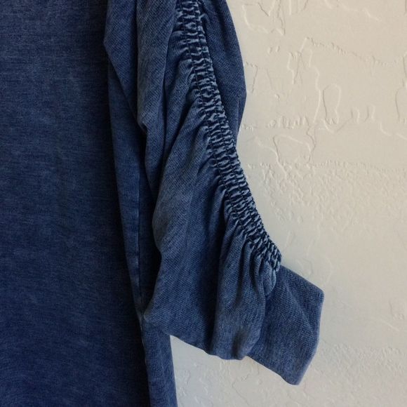 Jane & Delancy Lightweight Denim Look Blue Statement Sleeve Dress Women's Size M - Picture 3 of 9